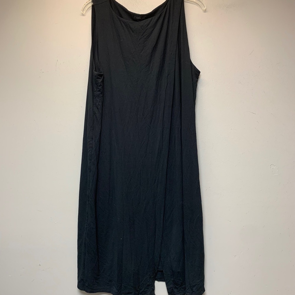 J. Jill Wearever Sleeveless Dress Women L Black Excellent Rayon Knit Tulip Hem